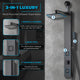 Dion Series 39 in. 2-Jetted Shower with Heavy Rain Showerhead and Spray Wand, Full Body Shower System in Matte Black