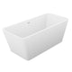 FT-AZ501 - ANZZI Cenere 4.9 ft. Man-Made Stone Center Drain Freestanding Bathtub in Matte White