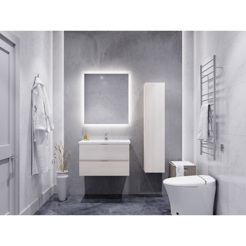 VT-MRSCCT30-WH - ANZZI 30 in. W x 20 in. H x 18 in. D Bath Vanity Set in Rich White with Vanity Top in White with White Basin and Mirror