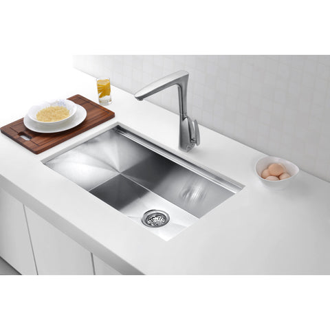 Aegis Undermount Stainless Steel 32.75 in. 0-Hole Single Bowl Kitchen Sink with Cutting Board and Colander
