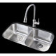 Moore Undermount Stainless Steel 32 in. 0-Hole 50/50 Double Bowl Kitchen Sink
