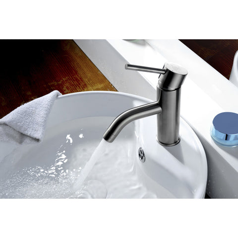 L-AZ030BN - ANZZI Bravo Series Single Hole Single-Handle Low-Arc Bathroom Faucet in Brushed Nickel