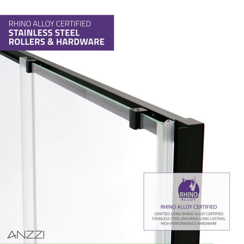 ANZZI 72 x 48 inch Framed Shower Door in Polished Chrome, Halberd