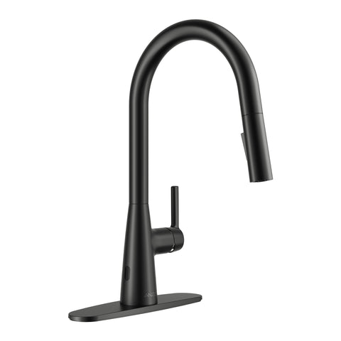 Modern Touchless Matte Black Pull-Down Kitchen Faucet