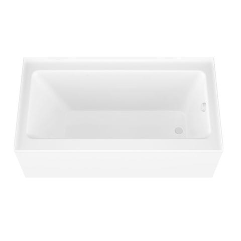 ANZZI 60 in. L x 30 in. W x 79 in. H Right Drain White Rectangular Tub with Frameless Hinged Tub Door in Polished Chrome