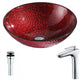 Rhythm Series Deco-Glass Vessel Sink with Crown Faucet