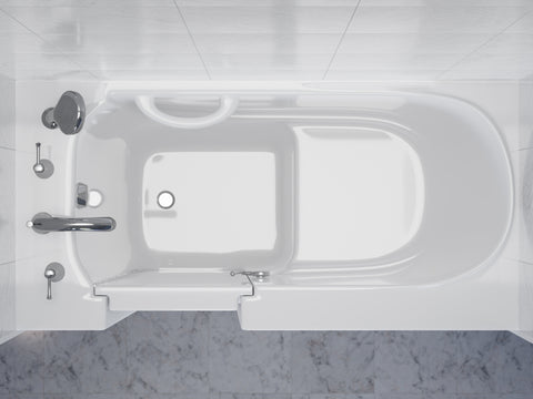 26 in. x 53 in. Left Drain Quick Fill Walk-In Soaking Tub in White