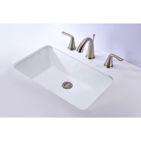 ANZZI Rhodes Series 21 in. Ceramic Undermount Sink Basin in White
