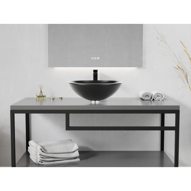 LS-AZ902 - ANZZI Amalfi Round Glass Vessel Bathroom Sink with 