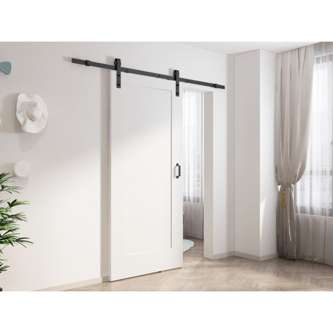 ID-AZBD09 - ANZZI ANZZI 1 Patio Wood Barn Doors - Durable, Sleek Design, Easy Installation - White Barn Door with Hardware Kit Included - Perfect for Indoor & Outdoor Use - White (36x84’’)