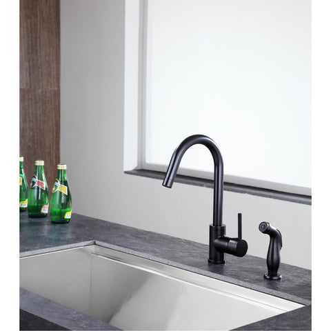 KF-AZ222ORB - ANZZI Farnese Single-Handle Standard Kitchen Faucet with Side Sprayer in Oil Rubbed Bronze