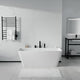 Vault Series 67 in. x 32 in. Flat Bottom Acrylic Freestanding Soaking Bathtub with Center Drain and Faucet