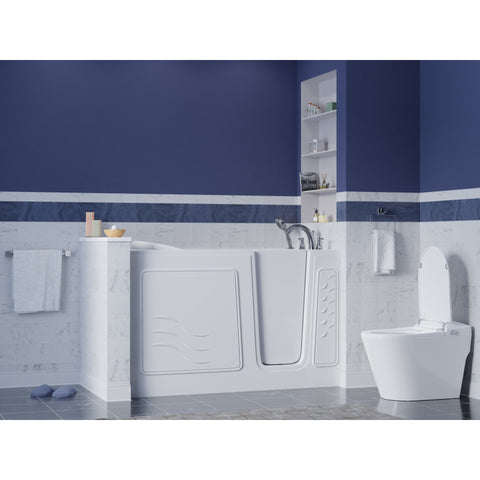 2753FLWR - Anzzi Right Drain Fully Loaded Walk-In Bathtub with Air Jets and Whirlpool Massage Jets Hot Tub | Quick Fill Waterfall Tub Filler with 6
