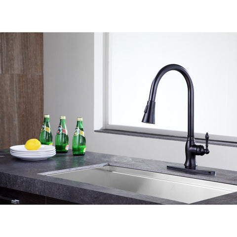 KF-AZ214ORB - ANZZI Rodeo Single-Handle Pull-Out Sprayer Kitchen Faucet in Oil Rubbed Bronze
