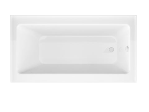 60 in. L x 32 in. W x 83 in. H Right Drain White Rectangular Tub with Frameless Sliding Tub Door in Brushed Nickel