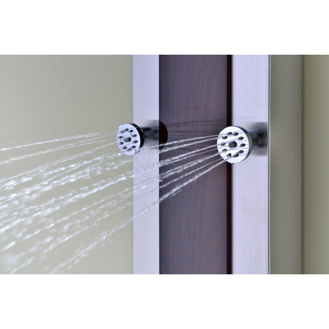 SP-AZ013 - ANZZI Kiki 59 in. 6-Jetted Shower Panel with Heavy Rain Shower and Spray Wand in Mahogany Deco-Glass