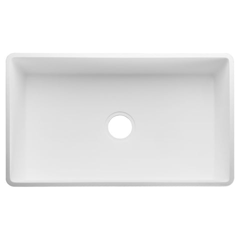Roine Farmhouse Reversible Apron Front Solid Surface 30 in. Single Basin Kitchen Sink