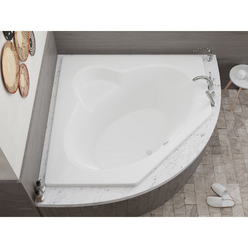 AZ6060SS - ANZZI Rana 5 ft. Acrylic Center Drain Corner Bathtub in 