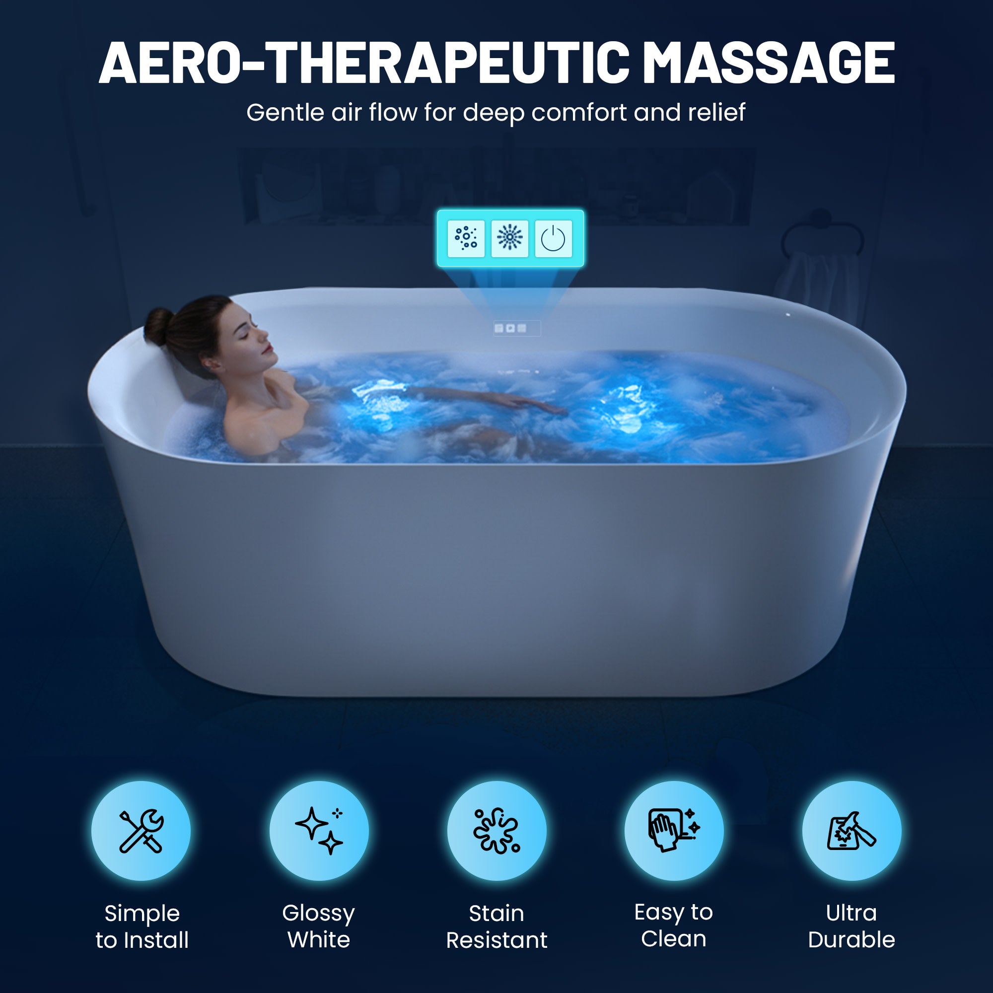 FT-AZ067 - ANZZI Jericho Series 67 in. x 32 in. Flat Bottom