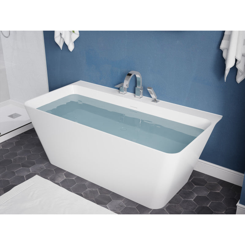 ANZZI 67 in. x 30 in. Freestanding Soaking Tub w/ Deck Mount Faucet & Hand  Sprayer