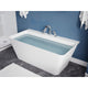 VAULT 67 in. Acrylic Flatbottom Freestanding Bathtub with Deck Mount Faucet & Hand Sprayer