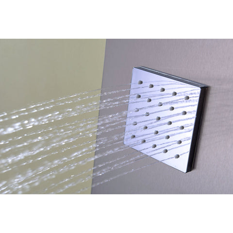 SP-AZ023 - ANZZI Niagara 64 in. 2-Jetted Shower Panel with Heavy Rain Shower and Spray Wand in Brushed Steel