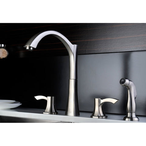 KAZ2318-032B - ANZZI VANGUARD Undermount 23 in. Single Bowl Kitchen Sink with Soave Faucet in Brushed Nickel