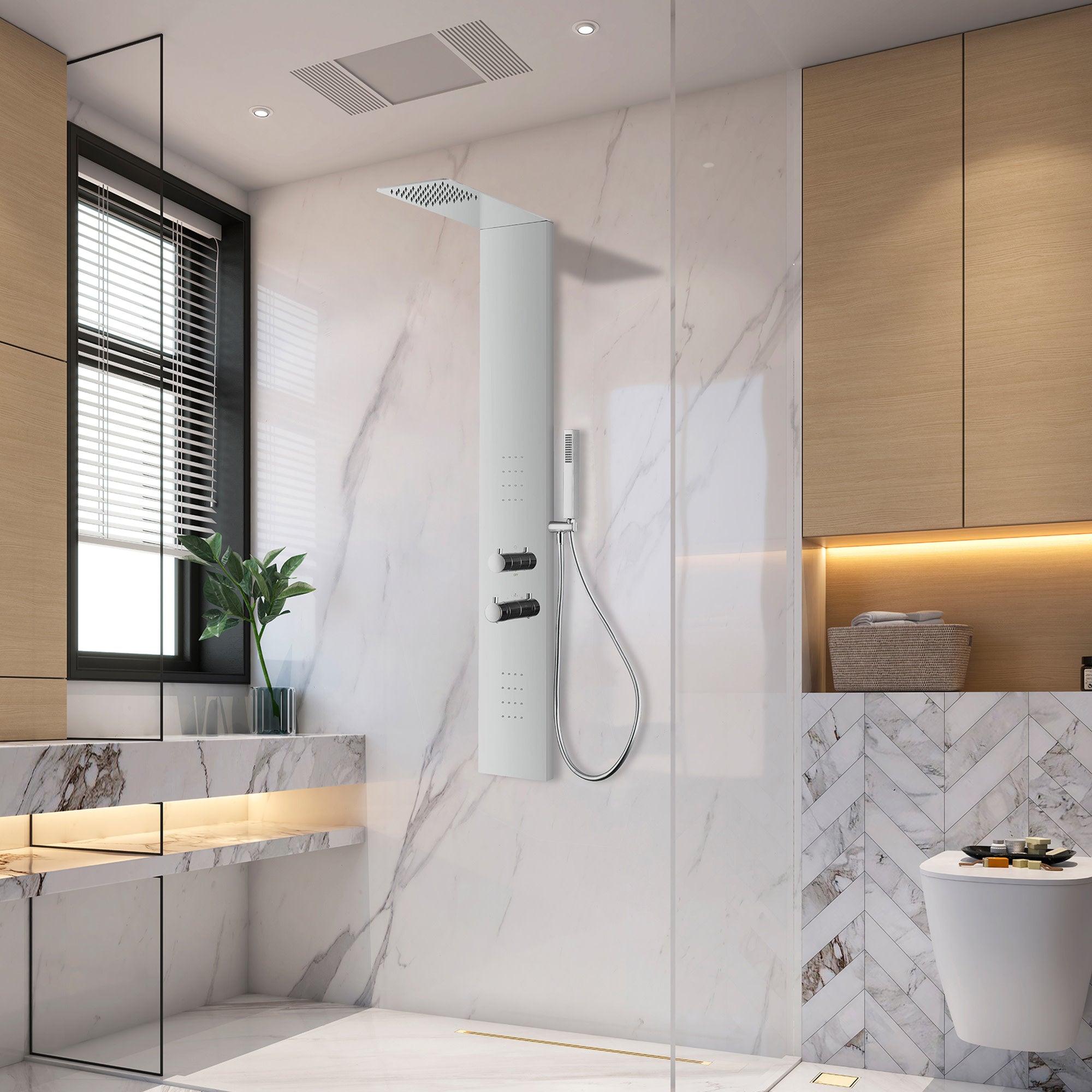 SP-AZ079PRX - ANZZI Collines Series 55 in. 2-Jetted Shower Tower