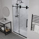 ANZZI Series 48 in. x 76 in. Frameless Shower Door with Sliding in Matte Black  with Tsunami Guard Tempered Clear Glass