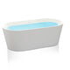 Chand Series 59 in. x 30 in. Flat Bottom Acrylic Freestanding Soaking Bathtub with Center Drain in Glossy White