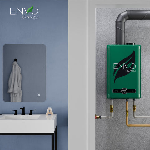 ANZZI ENVO Tankless Gas Water Heater (Up to 199,000 BTU), Copper Heat Exchanger, High-Flow Capacity, Anti-Freezing Protection, Energy Smart