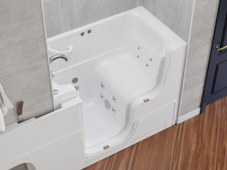 ANZZI 52 in. x 29 in. Left Drain Whirlpool Jetted Bathtub in White with Rounded Toilet and Soft Close Lid