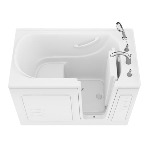 AZB3053RWS - ANZZI Value Series 30 in. x 53 in. Right Drain Quick Fill Walk-In Soaking Tub in White
