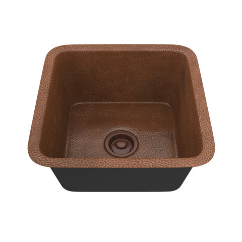 K-AZ240 - ANZZI Kovie Drop-in Handmade Copper 16 in. 0-Hole Single Bowl Kitchen Sink in Hammered Antique Copper