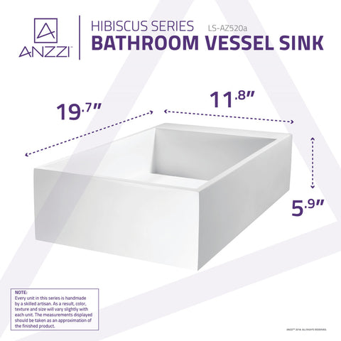 ANZZI Pascal Solid Surface Vessel Sink in Matte White