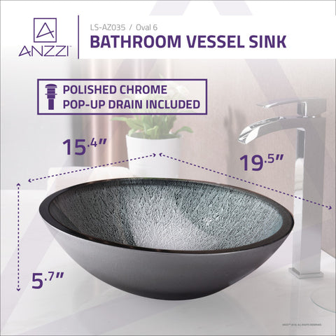 ANZZI Onyx Series Vessel Sink in Black
