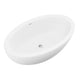 ANZZI Lusso 6.3 ft. Solid Surface Center Drain Freestanding Bathtub in Matte White