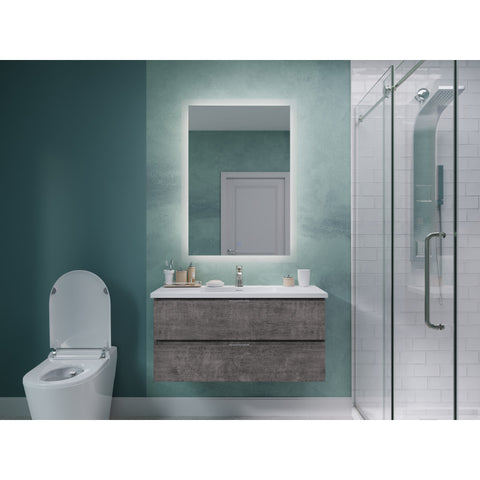 VT-CT39-GY - ANZZI Conques 39 in W x 20 in H x 18 in D Bath Vanity in Rich Grey with Cultured Marble Vanity Top in White with White Basin