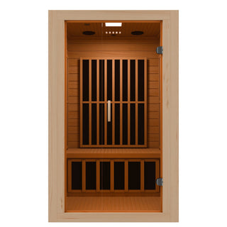 SC-SS0014-GS - SteamSpa Viti 2- Person Indoor Hemlock Wooden Carbon FAR Infrared Home Sauna Room with LED Touch Control Panel and Heater