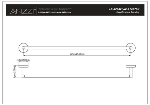 Caster Series 21.69 in. Towel Bar in Brushed Nickel