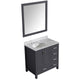VT-MRCT0036-GY - ANZZI Chateau 36 in. W x 22 in. D Bathroom Bath Vanity Set in Gray with Carrara Marble Top with White Sink