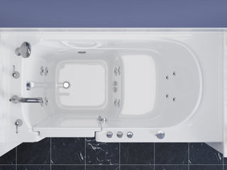 ANZZI 59 in. x 30 in. Left Drain Whirlpool Jetted Bathtub in White with Rounded Toilet and Soft Close Lid