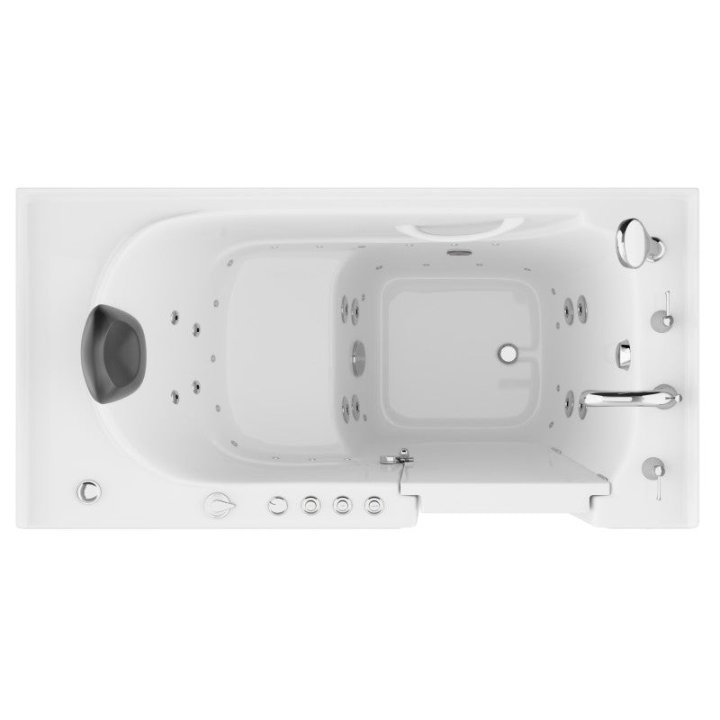 ANZZI 30 in. x 60 in. Right Drain Quick Fill Walk-In Whirlpool and Air Tub  with Powered Fast Drain in White
