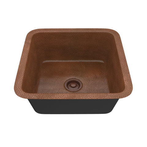 Isle Drop-in Handmade Copper 19 in. 0-Hole Single Bowl Kitchen Sink in Hammered Antique Copper