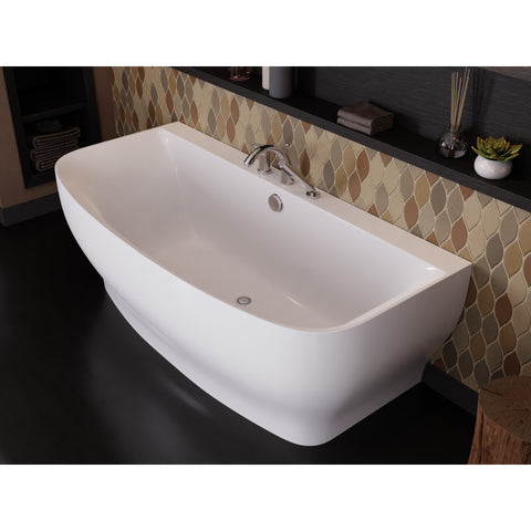 Bank Series 5.41 ft. Freestanding Bathtub with Deck Mounted Faucet in White