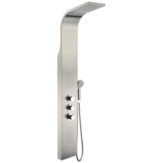 SP-AZ024 - ANZZI Arc Series 64 in. 2-Jetted Full Body Shower Panel with Heavy Rain Shower and Spray Wand in Brushed Stainless Steel