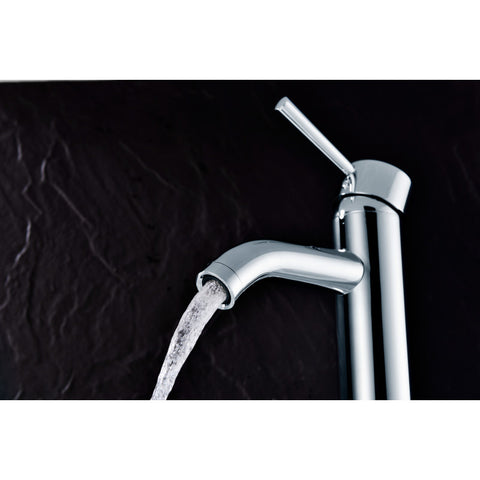 Fann Single Hole Single-Handle Vessel Bathroom Faucet in Polished Chrome