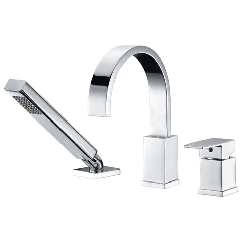 FR-AZ473 - ANZZI Nite Series Single-Handle Deck-Mount Roman Tub Faucet with Handheld Sprayer in Polished Chrome
