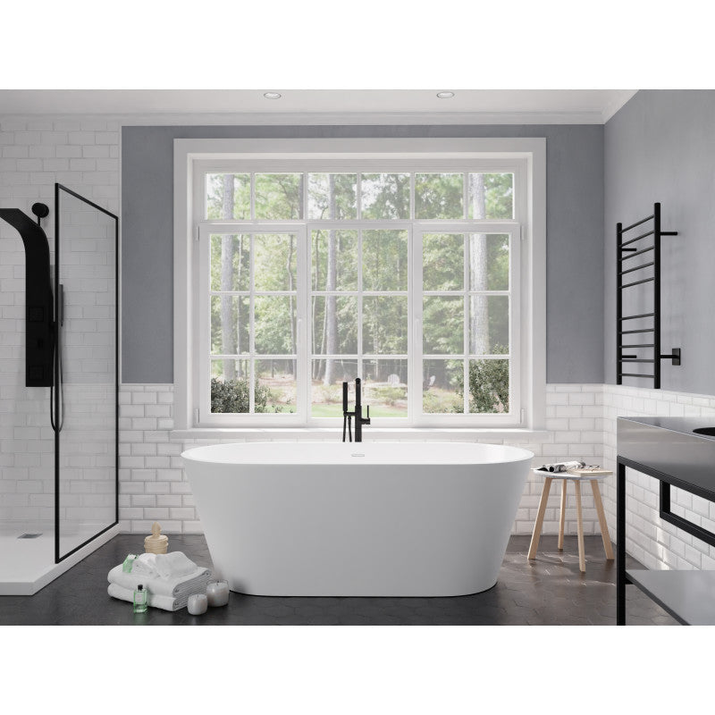 ANZZI 62 in. x 32 in. Freestanding Soaking Tub with Flatbottom - Bellentin  Series