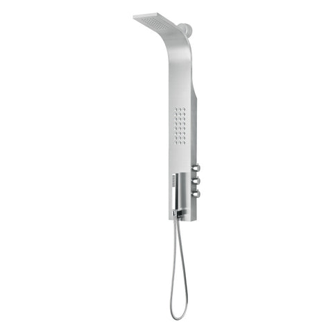 SP-AZ8105 - ANZZI King 48 in. Full Body Shower Panel with Heavy Rain Shower and Spray Wand in Brushed Steel